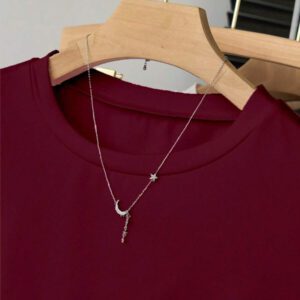INAWLY T-shirt femme à manches courtes de couleur unie, design minimaliste pour un port casual quotidien