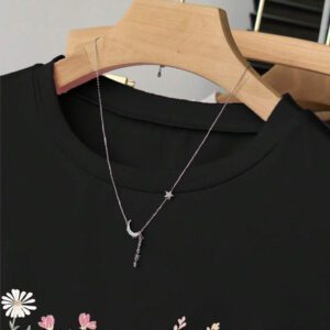 INAWLY T-shirt femme à manches courtes de couleur unie, design minimaliste pour un port casual quotidien