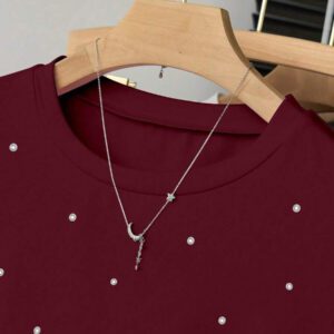 INAWLY T-shirt femme à manches courtes de couleur unie, design minimaliste pour un port casual quotidien