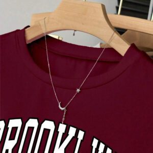 INAWLY T-shirt femme à manches courtes de couleur unie, design minimaliste pour un port casual quotidien