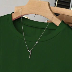 INAWLY T-shirt femme à manches courtes de couleur unie, design minimaliste pour un port casual quotidien