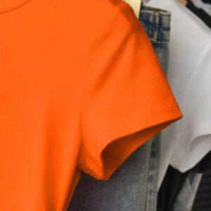 INAWLY T-shirt femme à manches courtes de couleur unie, design minimaliste pour un port casual quotidien