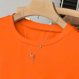 INAWLY T-shirt femme à manches courtes de couleur unie, design minimaliste pour un port casual quotidien