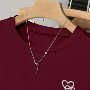 INAWLY T-shirt femme à manches courtes de couleur unie, design minimaliste pour un port casual quotidien