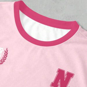 SHEIN T-shirt Femme Style Collège Sports Style Lettre Combinée Numérique Rétro Pois Sens de la Rue Décontracté