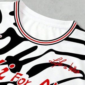 SHEIN T-shirt Femme Style Collège Sports Style Lettre Combinée Numérique Rétro Pois Sens de la Rue Décontracté