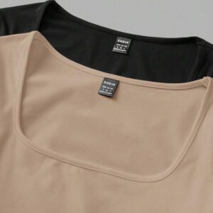 SHEIN EZwear 2 pièces/set T-shirt décontracté à manches longues et col carré moulant pour femme, adapté pour l'été