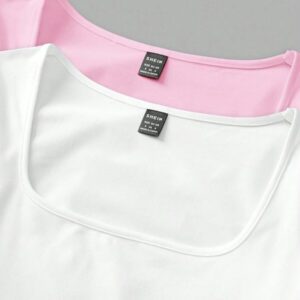 SHEIN EZwear 2 pièces/set T-shirt décontracté à manches longues et col carré moulant pour femme, adapté pour l'été