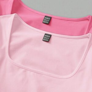 SHEIN EZwear 2 pièces/set T-shirt décontracté à manches longues et col carré moulant pour femme, adapté pour l'été