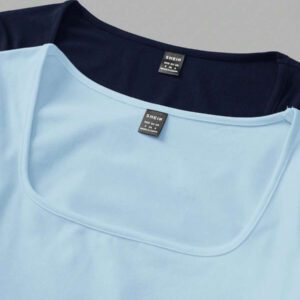 SHEIN EZwear 2 pièces/set T-shirt décontracté à manches longues et col carré moulant pour femme, adapté pour l'été
