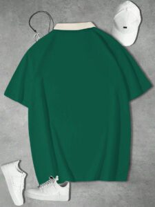 Manfinity Sporsity Chemise polo d'été vintage décontractée ample à manches courtes, col décontracté, avec imprimé graphique de lettres pour hommes – Image 9