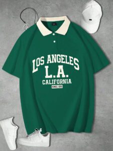 Manfinity Sporsity Chemise polo d'été vintage décontractée ample à manches courtes, col décontracté, avec imprimé graphique de lettres pour hommes – Image 11
