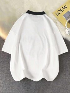 Manfinity Sporsity Chemise polo d'été vintage décontractée ample à manches courtes, col décontracté, avec imprimé graphique de lettres pour hommes – Image 27