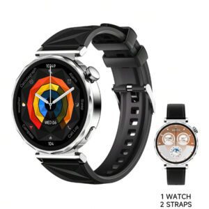 Microwear Montre intelligente unisexe à écran tactile complet de 2,01 pouces - Montre de fitness pour sports de plein air, prend en charge les appels sans fil et les alertes de messages, plusieurs modes sportifs, caméra/musique à distance, suivi d'activité, compatible avec Android et IOS, batterie 350 mAh, écran IPS, boîtier en alliage... .