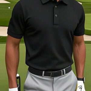 Polo uni à manches courtes pour homme, minimaliste et à la mode, idéal pour l'été