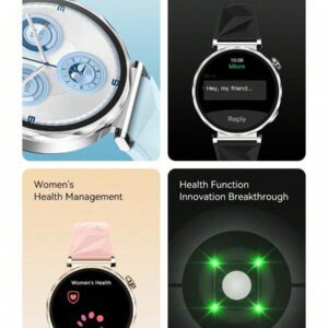 Microwear Montre intelligente unisexe à écran tactile complet de 2,01 pouces - Montre de fitness pour sports de plein air, prend en charge les appels sans fil et les alertes de messages, plusieurs modes sportifs, caméra/musique à distance, suivi d'activité, compatible avec Android et IOS, batterie 350 mAh, écran IPS, boîtier en alliage... .