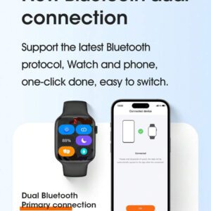 Microwear Montre connectée de 2,07 pouces avec écran tactile, pour hommes et femmes compatible avec les téléphones Android et iOS. Moniteur de fréquence cardiaque, suivi de l'oxygène dans le sang, moniteur de sommeil, tracker de fitness étanche IP68, argent