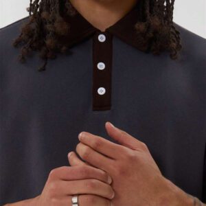 Musero Chemise polo à boutons avec col contrastant en tricot
