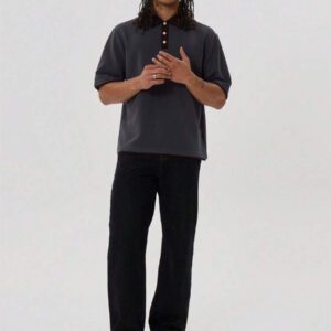 Musero Chemise polo à boutons avec col contrastant en tricot