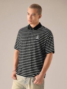 SWAVVY Chemise polo à manches courtes fashion décontractée coupe ample en tricot, école – Image 7