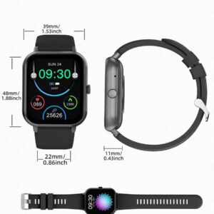 LIFEBEE Montre connectée LIFEBEE pour femmes et hommes, écran tactile HD plein 1,83'', appels sans fil (répondre/passer des appels), traqueur d'activité, plus de 100 modes sport, podomètre, alertes de messages, tracker de fitness sportif