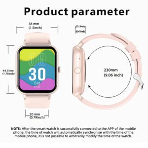 LIFEBEE Montre connectée LIFEBEE pour femmes et hommes, écran tactile HD plein 1,83'', appels sans fil (répondre/passer des appels), traqueur d'activité, plus de 100 modes sport, podomètre, alertes de messages, tracker de fitness sportif