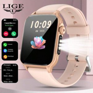LIGE La nouvelle montre connectée LIGE, plus de 100 modes de sport, chronomètre, réveil, rappel, lampe de poche LED, lecture de musique, prévisions météorologiques, montre multifonctionnelle pour femmes et hommes