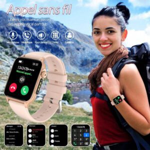 LIGE La nouvelle montre connectée LIGE, plus de 100 modes de sport, chronomètre, réveil, rappel, lampe de poche LED, lecture de musique, prévisions météorologiques, montre multifonctionnelle pour femmes et hommes
