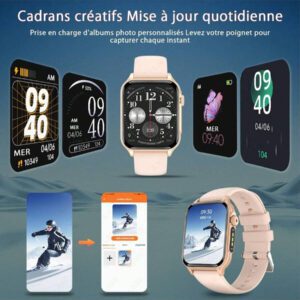 LIGE La nouvelle montre connectée LIGE, plus de 100 modes de sport, chronomètre, réveil, rappel, lampe de poche LED, lecture de musique, prévisions météorologiques, montre multifonctionnelle pour femmes et hommes