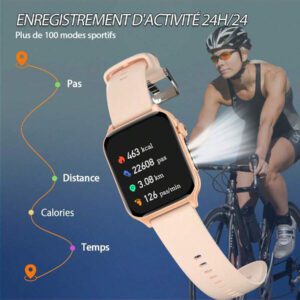 LIGE La nouvelle montre connectée LIGE, plus de 100 modes de sport, chronomètre, réveil, rappel, lampe de poche LED, lecture de musique, prévisions météorologiques, montre multifonctionnelle pour femmes et hommes