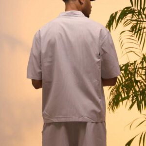 Musero Chemise polo rayée style casual chic et à manches courtes et coupe boîte pour les vacances d'été