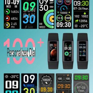 EFFEOKKI Montre connectée Bracelet fitness Effeokki. Fin et élégant, pour hommes et femmes. Podomètre, suivi de la santé, étanche, suivi d'activité, météo, multiports. Bracelet connecté compatible et Android