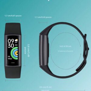 EFFEOKKI Montre connectée Bracelet fitness Effeokki. Fin et élégant, pour hommes et femmes. Podomètre, suivi de la santé, étanche, suivi d'activité, météo, multiports. Bracelet connecté compatible et Android