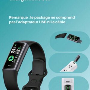 EFFEOKKI Montre connectée Bracelet fitness Effeokki. Fin et élégant, pour hommes et femmes. Podomètre, suivi de la santé, étanche, suivi d'activité, météo, multiports. Bracelet connecté compatible et Android