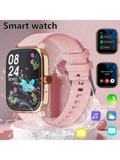 Montre connectée étanche, appel sans fil/numérotation, mode multi-sport, rappel et rejet d'appel, rappel SMS, fond d'écran personnalisable, pour iOS/Android