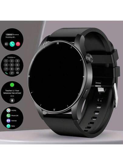 1 pièce Montre connectée mode unisexe de 1,39 pouces, avec affichage 3D personnalisé, fonction d'appel, réception de messages, podomètre, suivi des calories, modes multisports, assistant vocal et contrôle de la musique