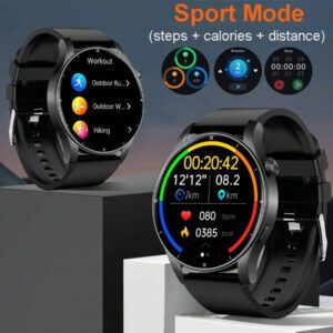 1 pièce Montre connectée mode unisexe de 1,39 pouces, avec affichage 3D personnalisé, fonction d'appel, réception de messages, podomètre, suivi des calories, modes multisports, assistant vocal et contrôle de la musique
