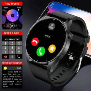 1 pièce Montre connectée mode unisexe de 1,39 pouces, avec affichage 3D personnalisé, fonction d'appel, réception de messages, podomètre, suivi des calories, modes multisports, assistant vocal et contrôle de la musique
