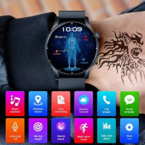 1 pièce Montre connectée mode unisexe de 1,39 pouces, avec affichage 3D personnalisé, fonction d'appel, réception de messages, podomètre, suivi des calories, modes multisports, assistant vocal et contrôle de la musique