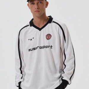 Musero Chemise de football à manches longues avec slogan "Musero"