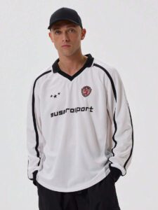 Musero Chemise de football à manches longues avec slogan "Musero" – Image 2