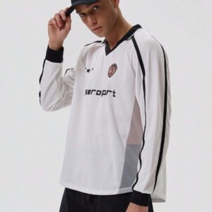 Musero Chemise de football à manches longues avec slogan "Musero"