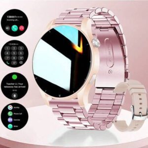Montre connectée unisexe de 1,39 pouces avec fonction d'appel, réception de texte, comptage des pas, suivi des calories, modes sportifs multifonctions, alarme, contrôle à distance de la musique, paramètres de cadran personnalisés