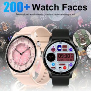 Montre connectée unisexe de 1,39 pouces avec fonction d'appel, réception de texte, comptage des pas, suivi des calories, modes sportifs multifonctions, alarme, contrôle à distance de la musique, paramètres de cadran personnalisés