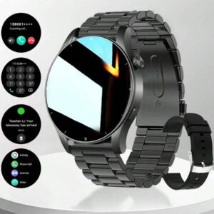 Montre connectée unisexe de 1,39 pouces avec fonction d'appel, réception de texte, comptage des pas, suivi des calories, modes sportifs multifonctions, alarme, contrôle à distance de la musique, paramètres de cadran personnalisés