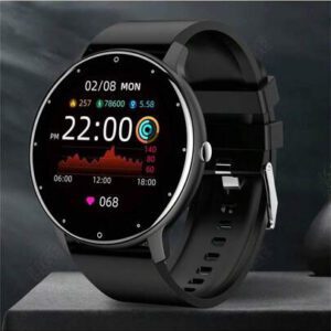ESFOE Montre connectée, bracelet mode et imperméable, surveillance du rythme cardiaque, de la pression sanguine et du sommeil, appel vocal intelligent, prévisions météorologiques, plusieurs modes sportifs, montre de sport pour hommes et femmes