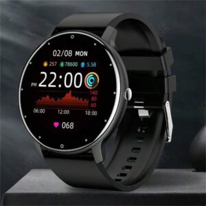 ESFOE Montre connectée, bracelet mode et imperméable, surveillance du rythme cardiaque, de la pression sanguine et du sommeil, appel vocal intelligent, prévisions météorologiques, plusieurs modes sportifs, montre de sport pour hommes et femmes