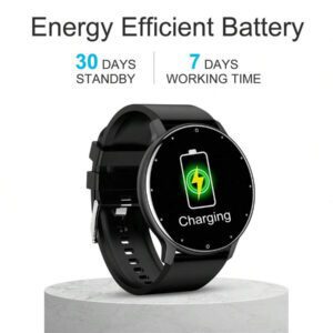 ESFOE Montre connectée, bracelet mode et imperméable, surveillance du rythme cardiaque, de la pression sanguine et du sommeil, appel vocal intelligent, prévisions météorologiques, plusieurs modes sportifs, montre de sport pour hommes et femmes