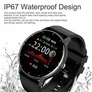 ESFOE Montre connectée, bracelet mode et imperméable, surveillance du rythme cardiaque, de la pression sanguine et du sommeil, appel vocal intelligent, prévisions météorologiques, plusieurs modes sportifs, montre de sport pour hommes et femmes