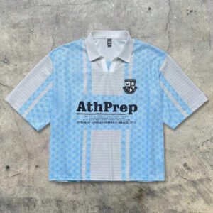 AXEPEAK Polo à manches courtes oversize à motif numérique tricoté lâche, édition école et streetwear